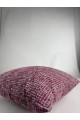 Fuşya & Krem Dokuma Kırlent 35 x 50 , Modern Keten Dokulu Dekoratif Kılıf