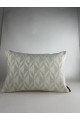 Krem Bej Geometrik Desenli Keten Kırlent Kılıfı 35x50 cm – Premium Collection