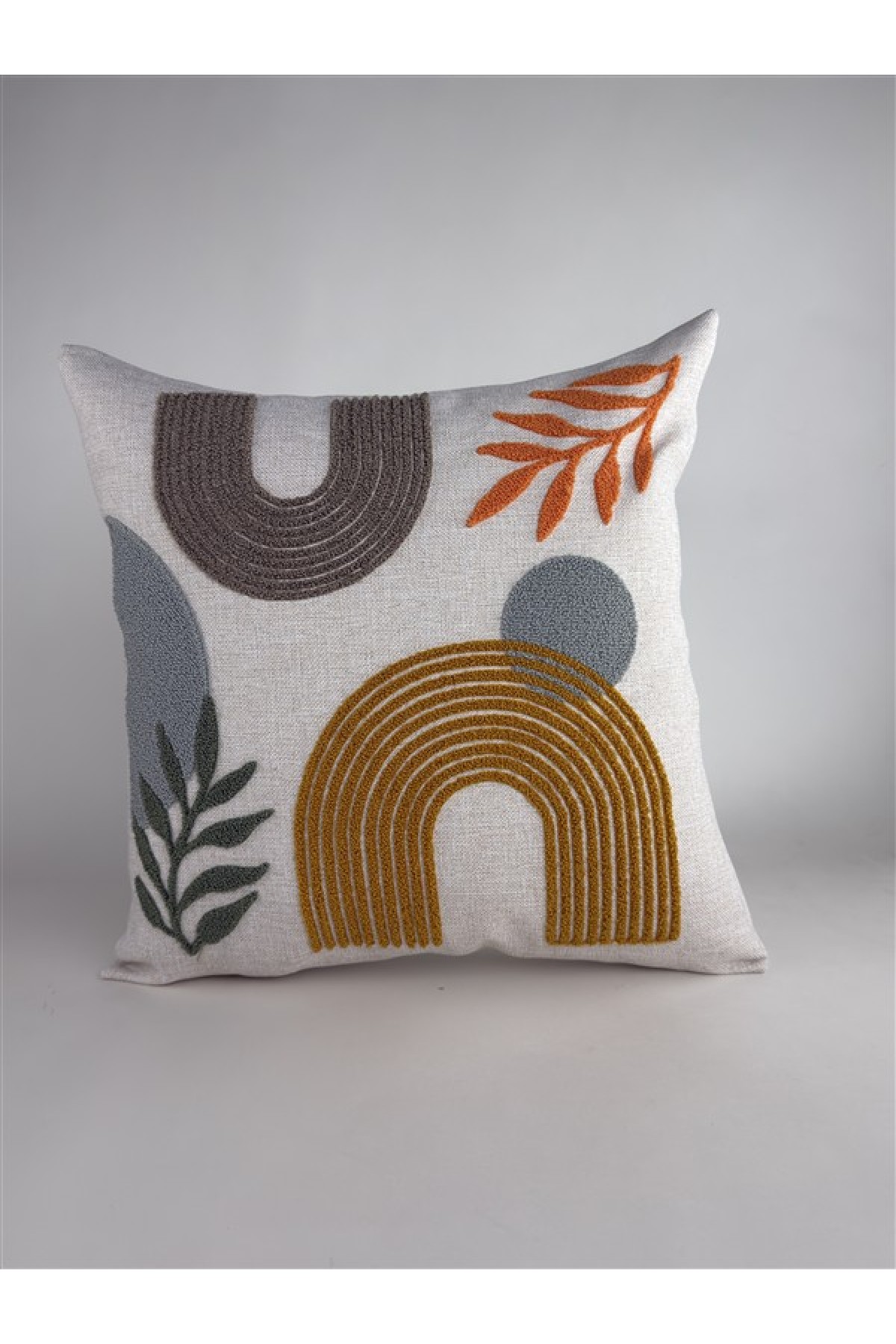 Makine Nakışlı Punch Desenli Kırlent Kılıfı PUN06– 43x43 cm