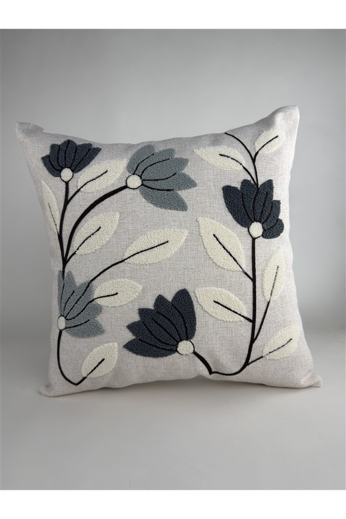 Makine Nakışlı Punch Desenli Kırlent Kılıfı PUN07– 43x43 cm