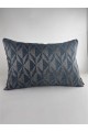 Mavi Geometrik Desenli Keten Kırlent Kılıfı 35x50 cm – Premium Collection