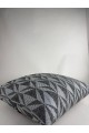 Mrs Gugar 35x50 Keten Kırlent Kılıfı Açık Gri Antrasit Desenli Dekoratif Yastık Kılıfı
