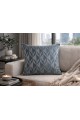 Mavi Geometrik Desenli Keten Kırlent Kılıfı 43x43 cm – Premium Collection