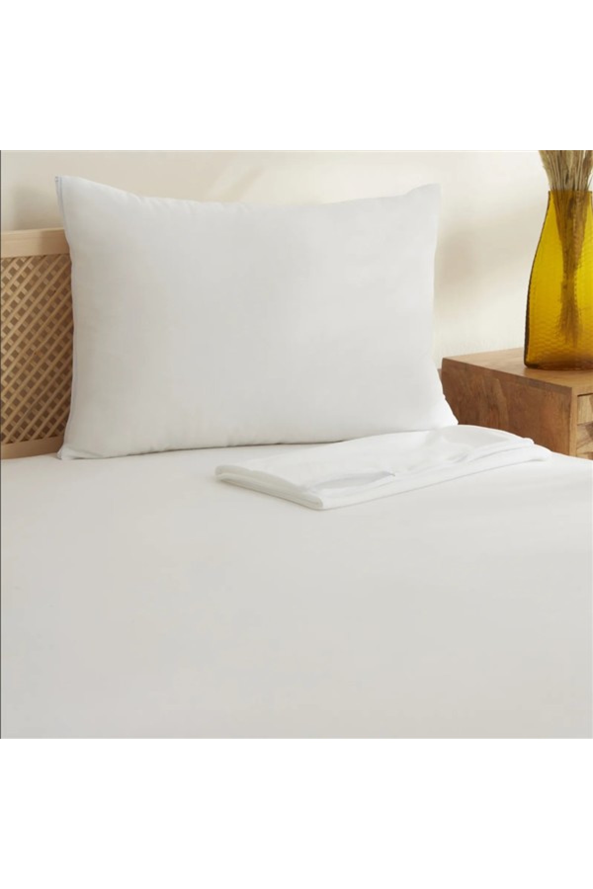 Mrs Gugar 2'li Su Geçirmez Yastık Alezi - Pamuklu Havlu Yüzeyli, 50x70 cm, Beyaz