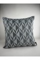 Mrs Gugar 43x43 Keten Kırlent Kılıfı Açık Gri Antrasit Geometrik Desenli Dekoratif Yastık Kılıfı