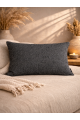 Mrs Gugar Astana Serisi 35X50 Keten Kırlent Kılıfı Antrasit Gri Dekoratif Yastık Kılıfı
