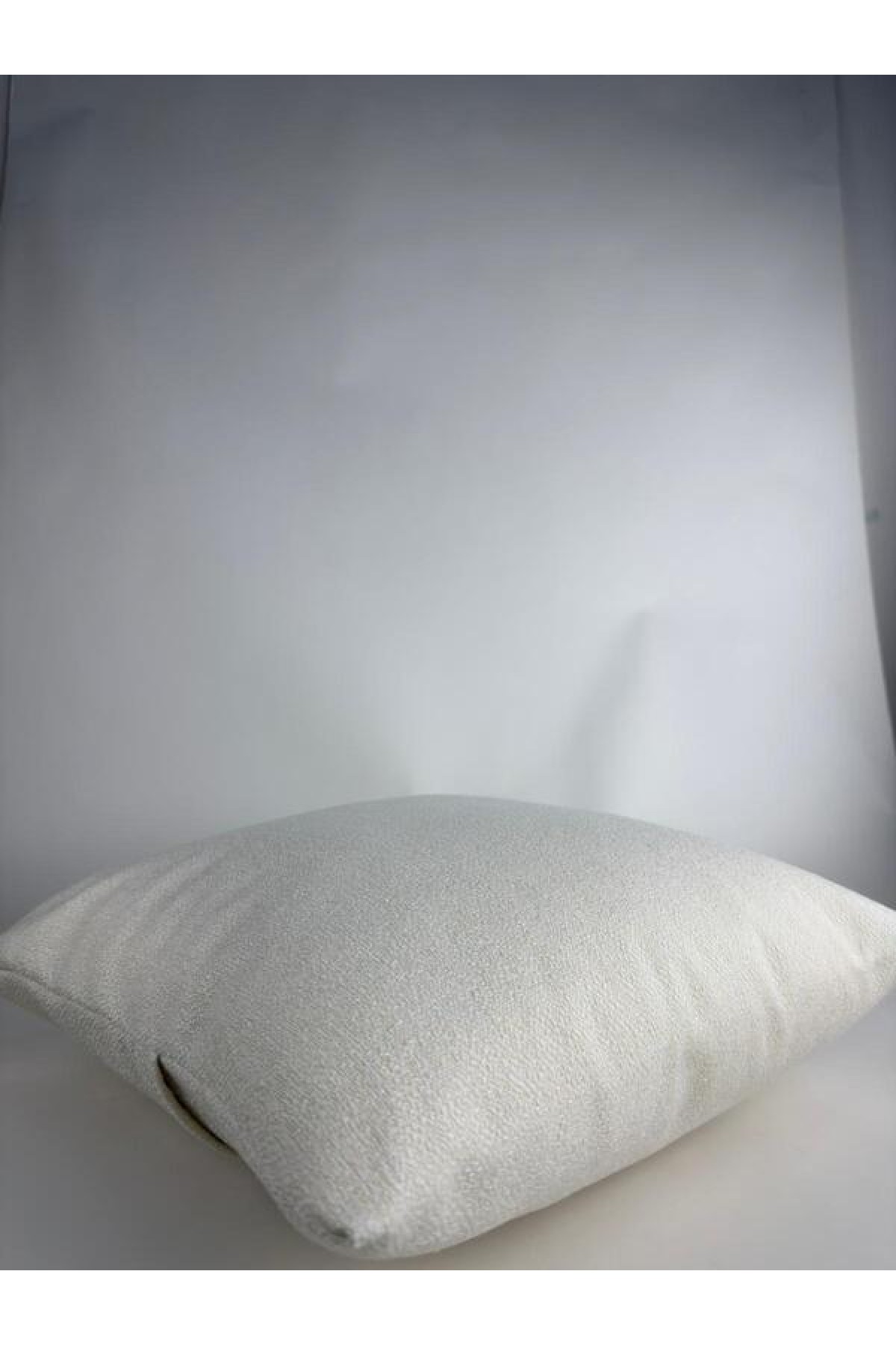 Mrs Gugar Astana Serisi 43x43 Keten Kırlent Kılıfı Krem Dekoratif Yastık Kılıfı