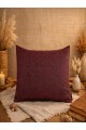Mrs Gugar Astana Serisi 43x43 Keten Kırlent Kılıfı Bordo Melanj Dekoratif Yastık Kılıfı