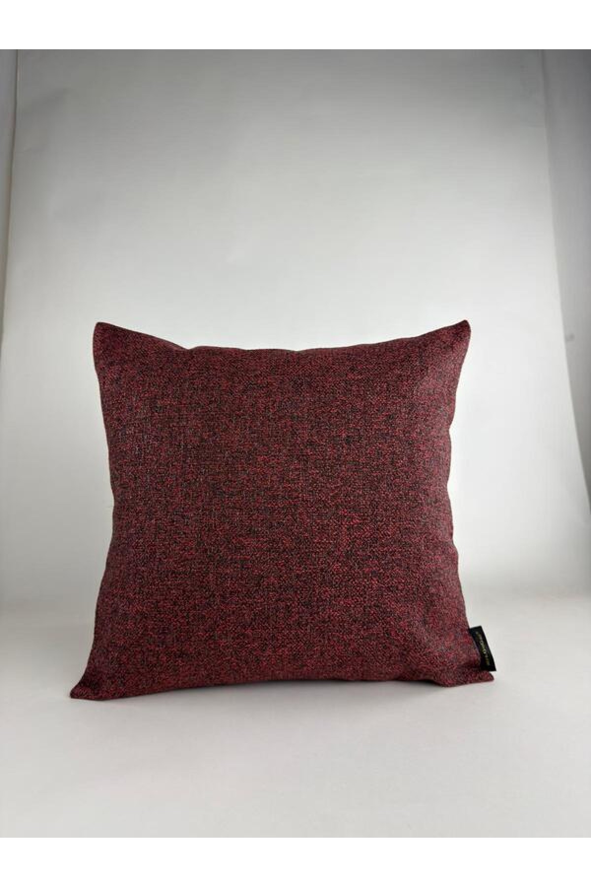 Mrs Gugar Astana Serisi 43x43 Keten Kırlent Kılıfı Bordo Melanj Dekoratif Yastık Kılıfı