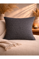 Mrs Gugar Astana Serisi 43x43 Keten Kırlent Kılıfı Antrasit Gri Dekoratif Yastık Kılıfı