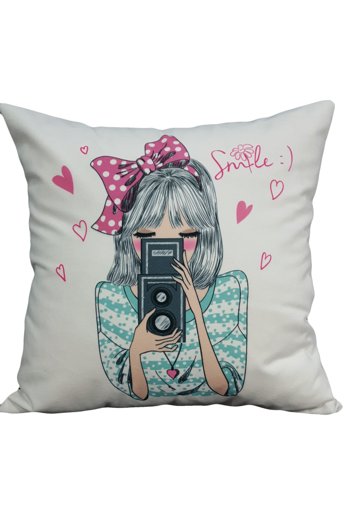 Mrs.Gugar Fotoğraf Çeken Emoji Kırlent KIlıfı