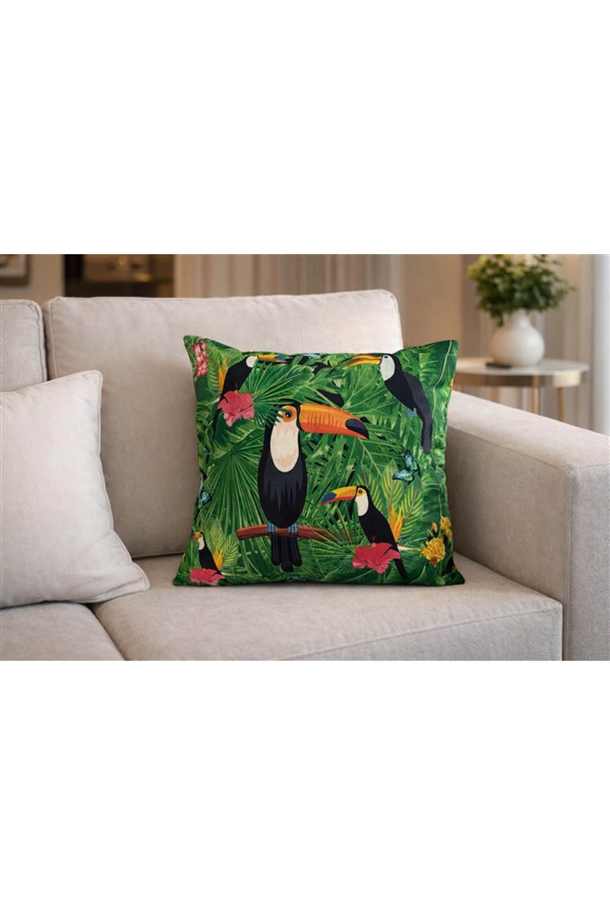 Mrs.Gugar Papagan Figürlü Dekoratif kırlent kılıfı