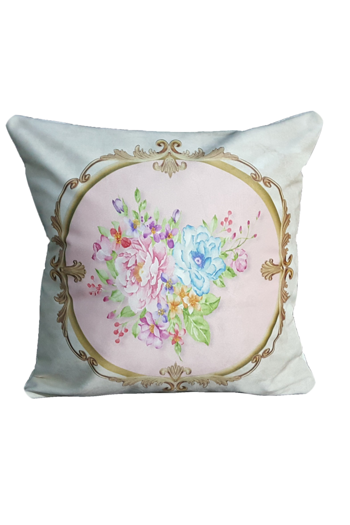 Mrs.Gugar Pembe Çerçeve Kırlent Kılıfı