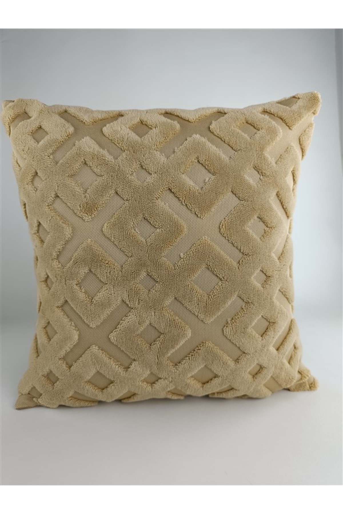 Mrs.Gugar Punch Peluş Kırlent Kılıfı Camel