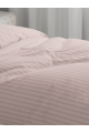 Mrs.Gugar Tek Kişilik Saten Çizgili Pudra Nevresim Takımı 